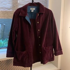 Cabin Creek Vintage Burgundy Corduroy Chore Jacket Oversized, Size S